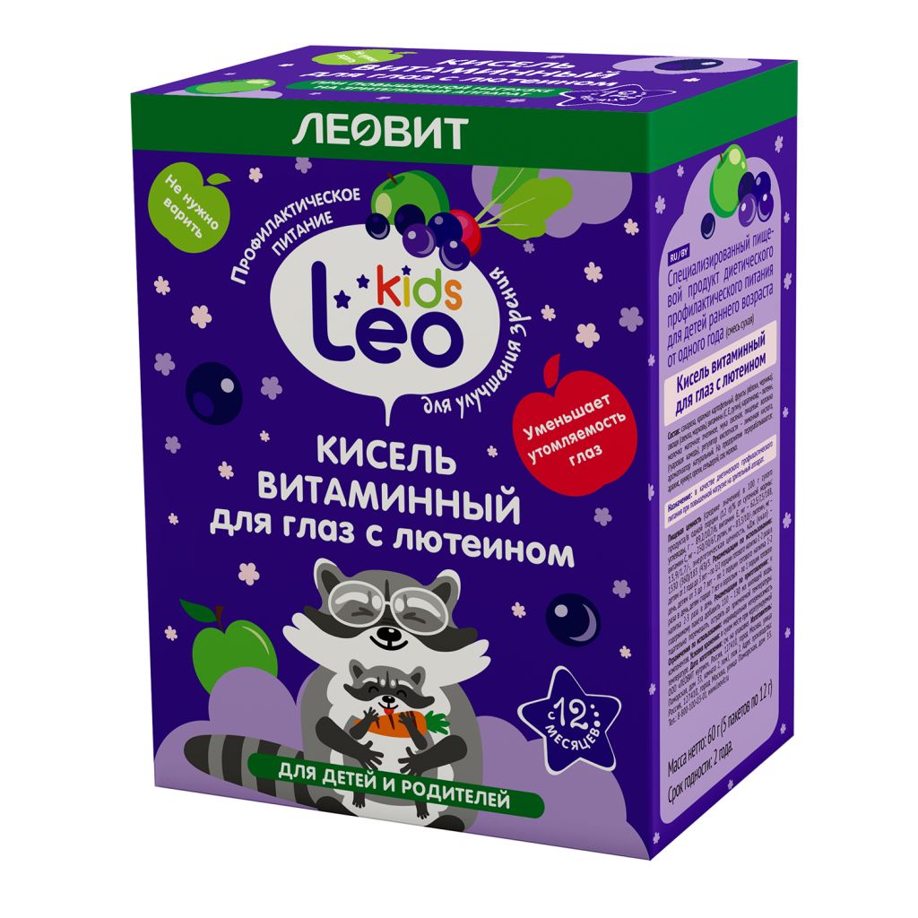 Leo Kids Кисель витаминный для глаз с лютеином для детей пак 12г N 5