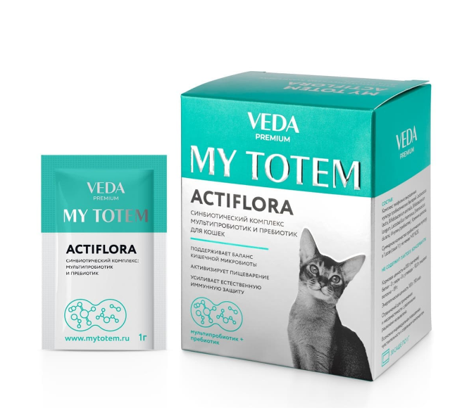 Веда my totem комплекс синбиотический для кошек 1 г пак. n30 actiflora