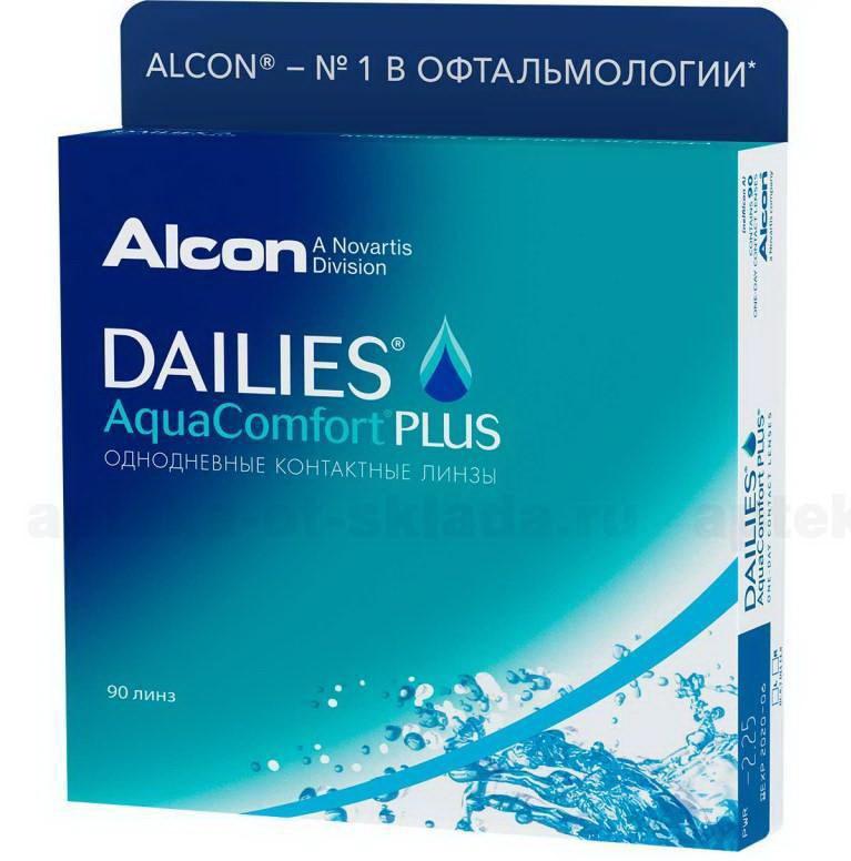 Alcon Dailies AquaComfort Plus однодневные контактные линзы D 14.0/R 8.7/ -2.00 N 90
