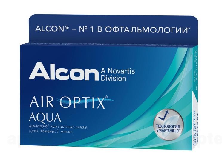 Alcon Air Optix Aqua 30тидневные контактные линзы D 14.2/R 8.6/ -4.00 N 6