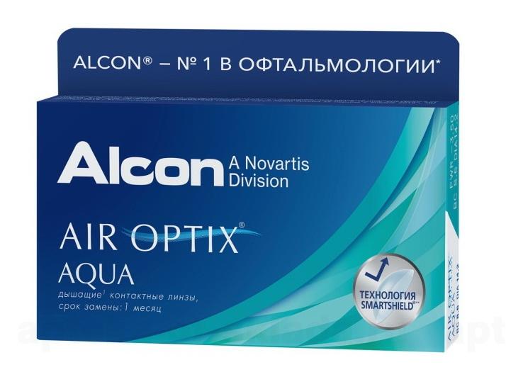 Alcon Air Optix Aqua 30тидневные контактные линзы D 14.2/R 8.6/ -4.50 N 6