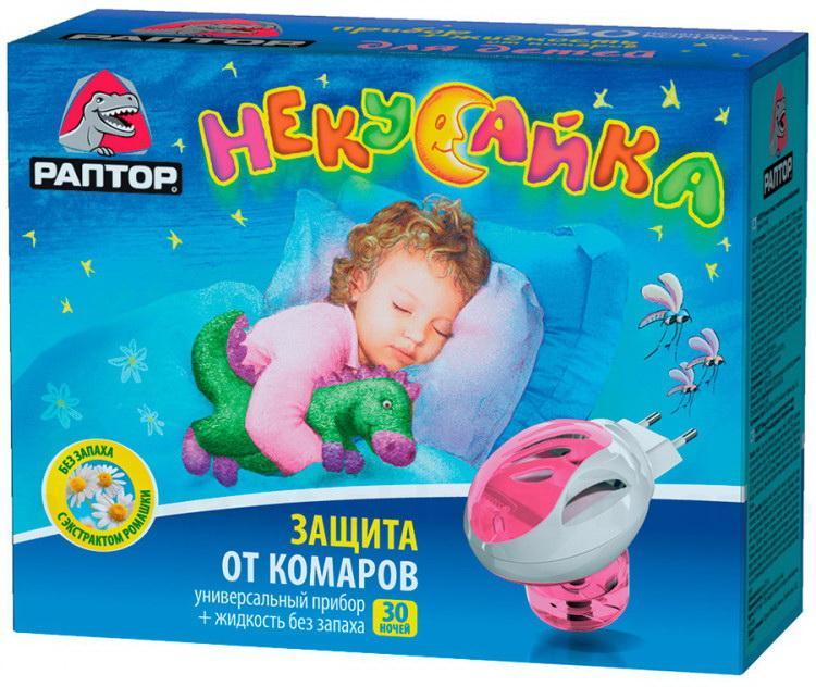 Раптор некусайка фумигатор жидкость без запаха для детей 30 ночей + жидкость на 30 ночей в подарокN 1