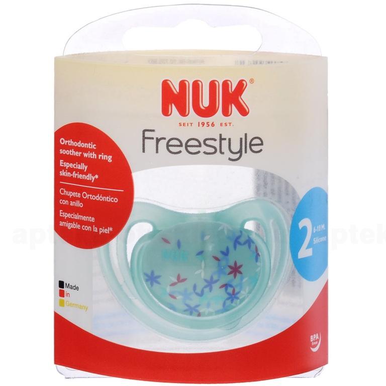 Nuk Freestyle соска-пустышка ортодонтическая силиконовая 6-18мес N 2
