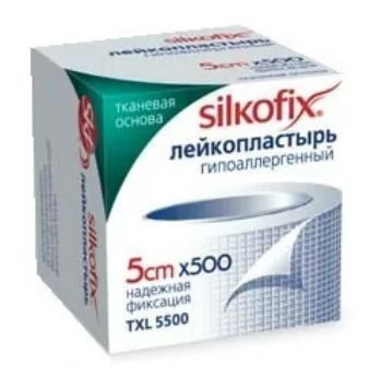 Пластырь Silkofix 5см х 500 гипоаллер ткан основа