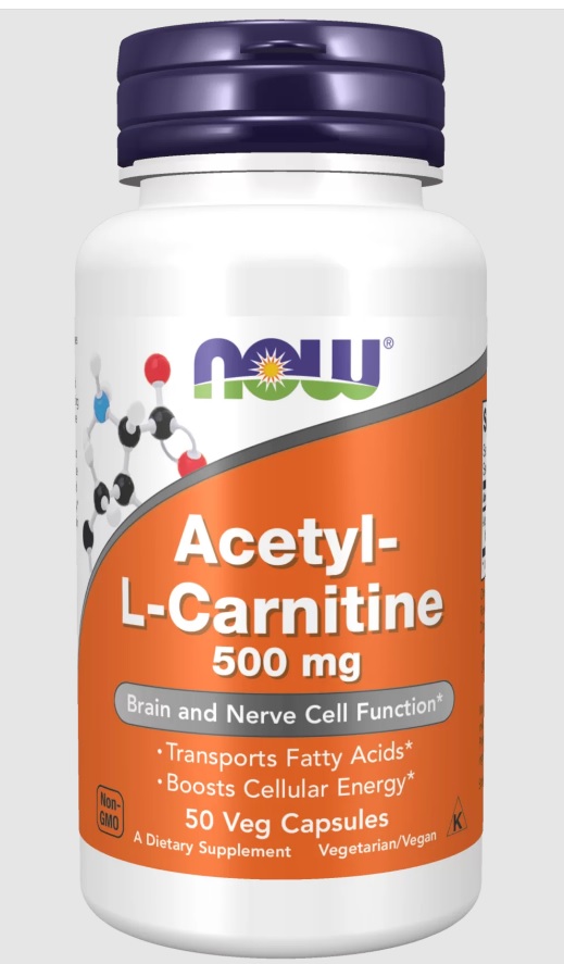 NOW Acetyl-L-Carnitine Ацетил-L-Карнитин 500мг капс 740мг N 50