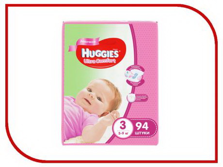 Подгузники Huggies ultra comfort для девочек (размер 3) 5-9 кг N 94