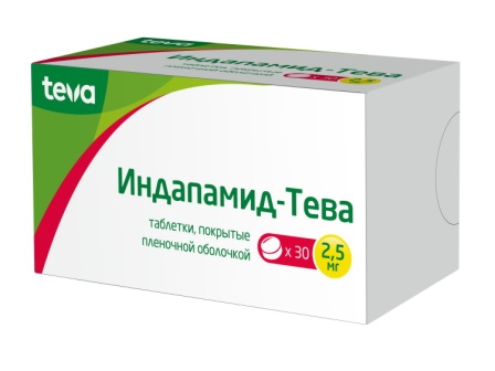 Индапамид - Тева тб п/о плен 2,5 мг N 30