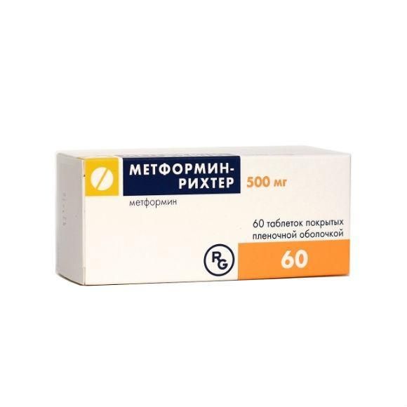 Метформин-Рихтер тб п/о плен 500мг N 60