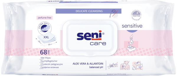 Seni care sensitive салфетки влажные для чувствительной кожи N 68