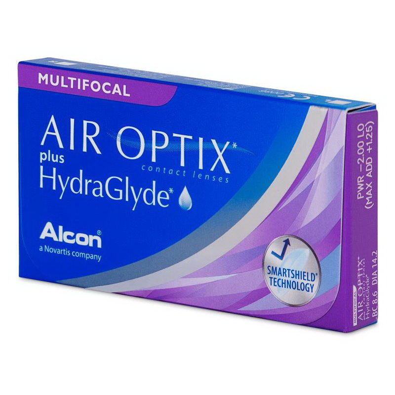 Alcon Air Optix plus HydraGlyde multifocal контактные линзы D14.2/R 8.6/ +1.75 Med N 3