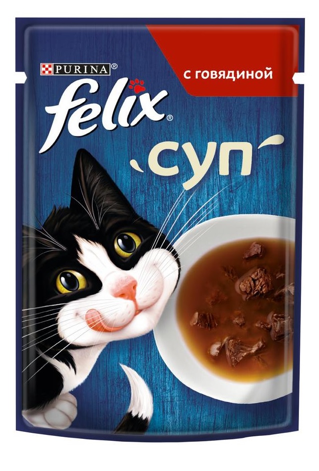 Корм для кошек Felix soup gig суп 48 г пауч говядина