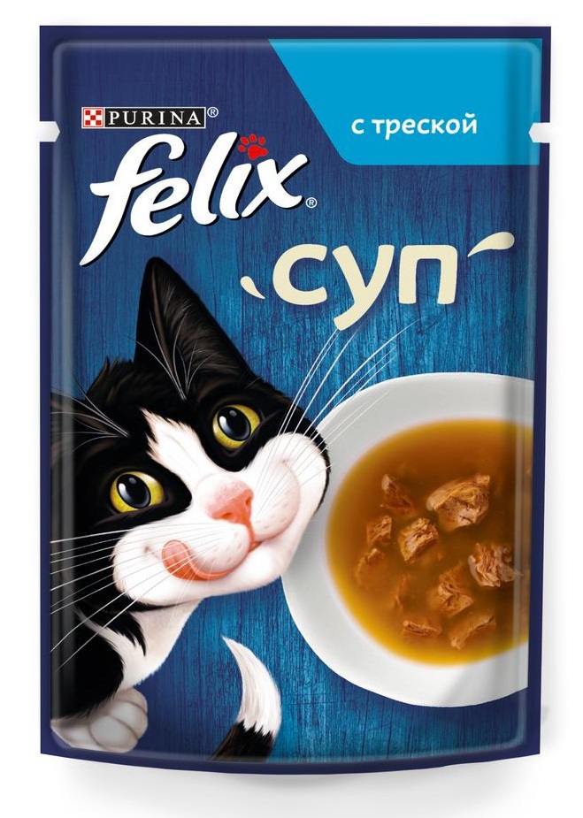 Корм для кошек Felix soup gig суп 48 г пауч треска