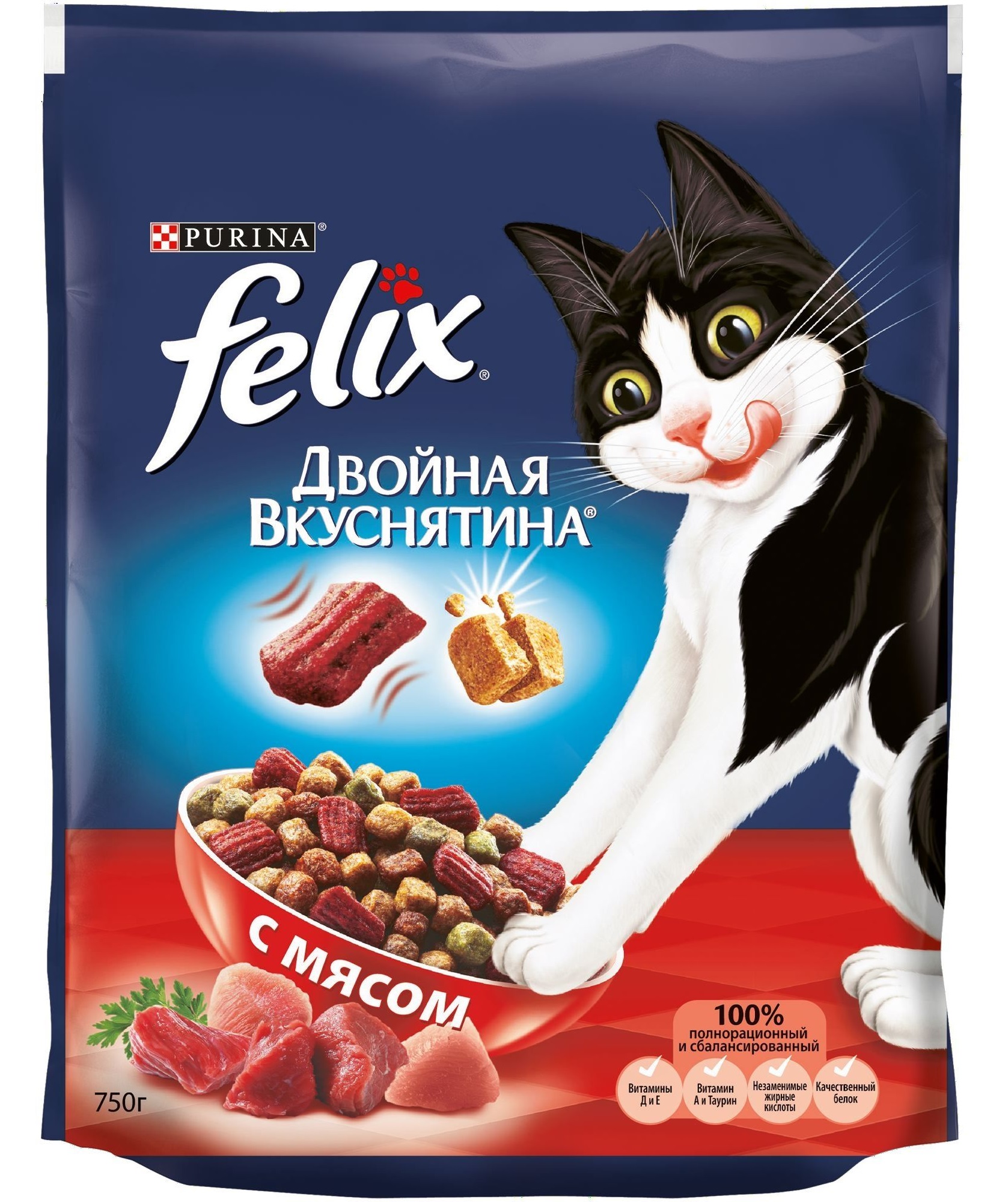 Корм для кошек Felix двойная вкуснятина 200 г мясо