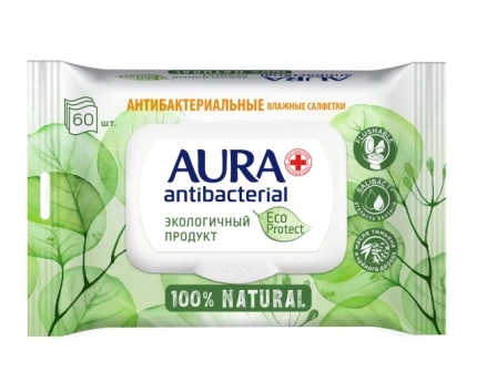 Аура Eco Protect салфетки влажные антибактериальные N 60