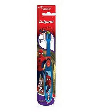 Colgate зубная щетка для детей 5+ Барби/Спайдермен/Бэтмен на присоске супермягкая