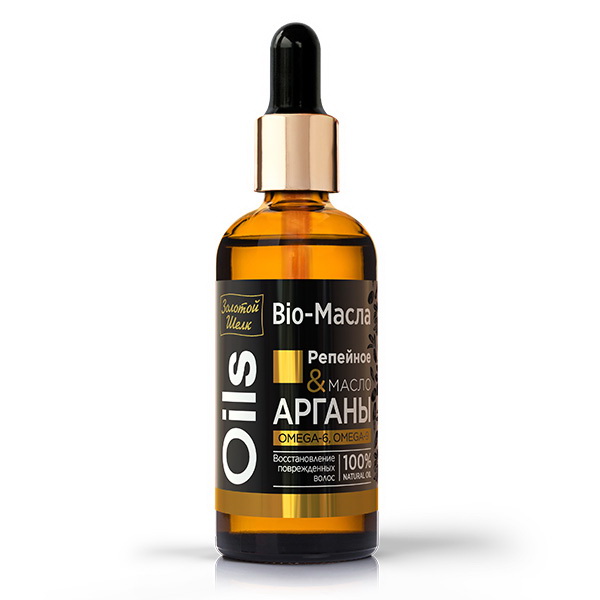 Золотой шелк био-масла репейное масло и масло арганы восстановление поврежденных волос 100 мл