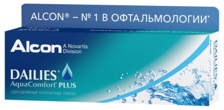 Alcon Dailies AquaComfort Plus однодневные контактные линзы D 14.0/R 8.7/ -0.75 N 30