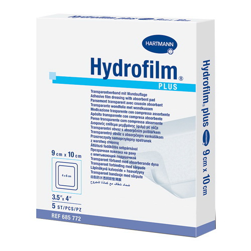 Hartmann Hydrofilm plus прозрачная повязка на рану с впитывающей подушечкой 9см х 10см N 5