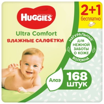 Huggies ultra comfort салфетки влажные детские N 168