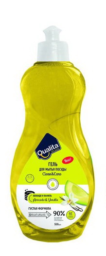 Qualita гель для мытья посуды экстракт авокадо и ванили 500 мл