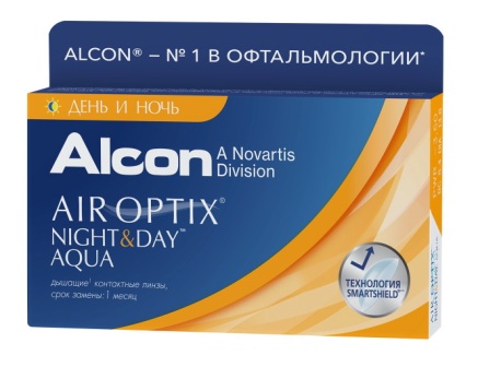 Alcon Air Optix Night&Day Aqua 30тидневные контактные линзы D 13.8/R 8.4/ -5.75 N 3