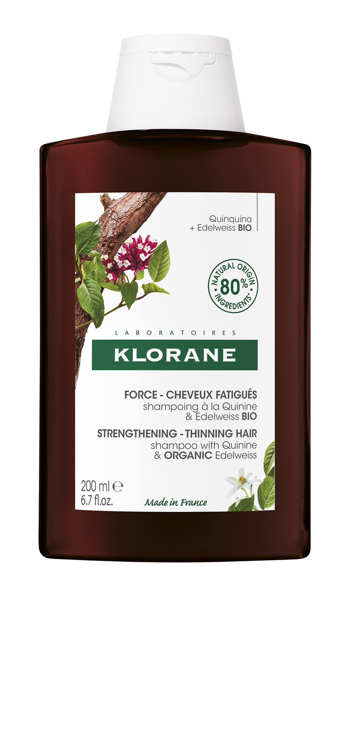 Klorane укрепляющий шампунь с экстрактом хинина/витамин В 200мл для ослабленных волос