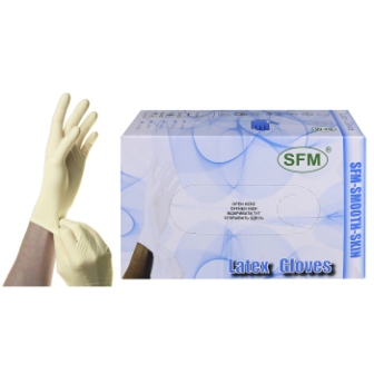 SFM Перчатки хирургические стерильные латексные опудренные текстурированные средние размер M 7,5 N 100