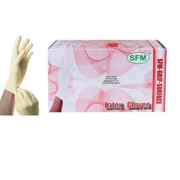 SFM Перчатки хирургические латексные нестерильные неопудренные средние размер M 7,0 N 100