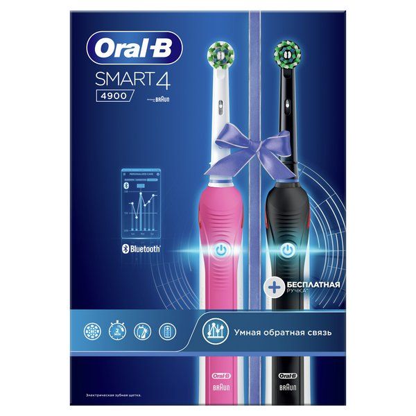 Oral-b smart 4 49 00 зубная щетка электрическая 3757 + зарядное устр-во N 2