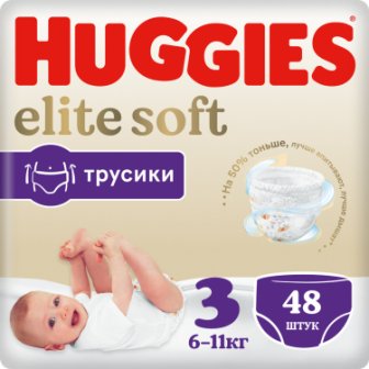 Подгузники Huggies elite soft (р-р 3) 6-11 кг N 48