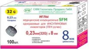 SFM Игла для шприц-ручек 32G 0,23х8мм
