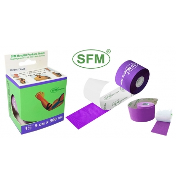 SFM-Plaster лента кинезиологическая на хлопковой основе фиолетовая рулон 5x500см