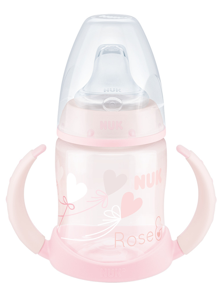 Nuk First Choice+ Baby Rose бутылочка с индикатором температуры с силиконовой соской 0-6 мес 150мл Сердечки