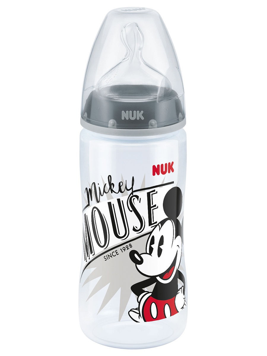 Nuk First Choice+ Mickey Mouse бутылочка с индикатором температуры с силиконовой соской 6-18 мес 300мл