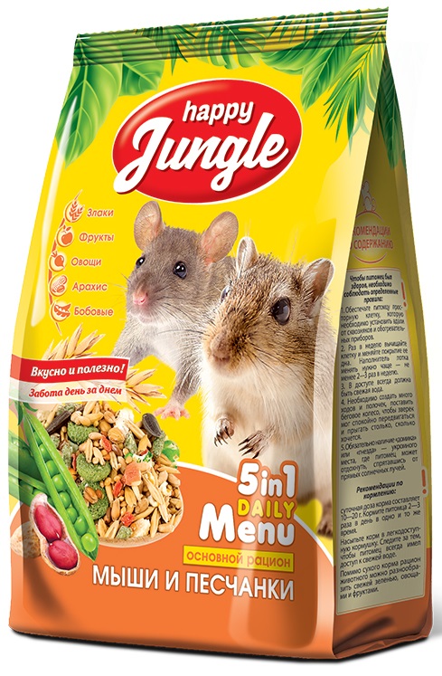 Корм для мышей и песчанок Happy jungle 400 г