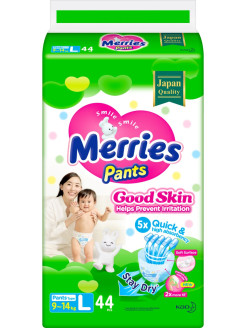 Merries Good Skin подгузники-трусики для детей 9-14кг N 44