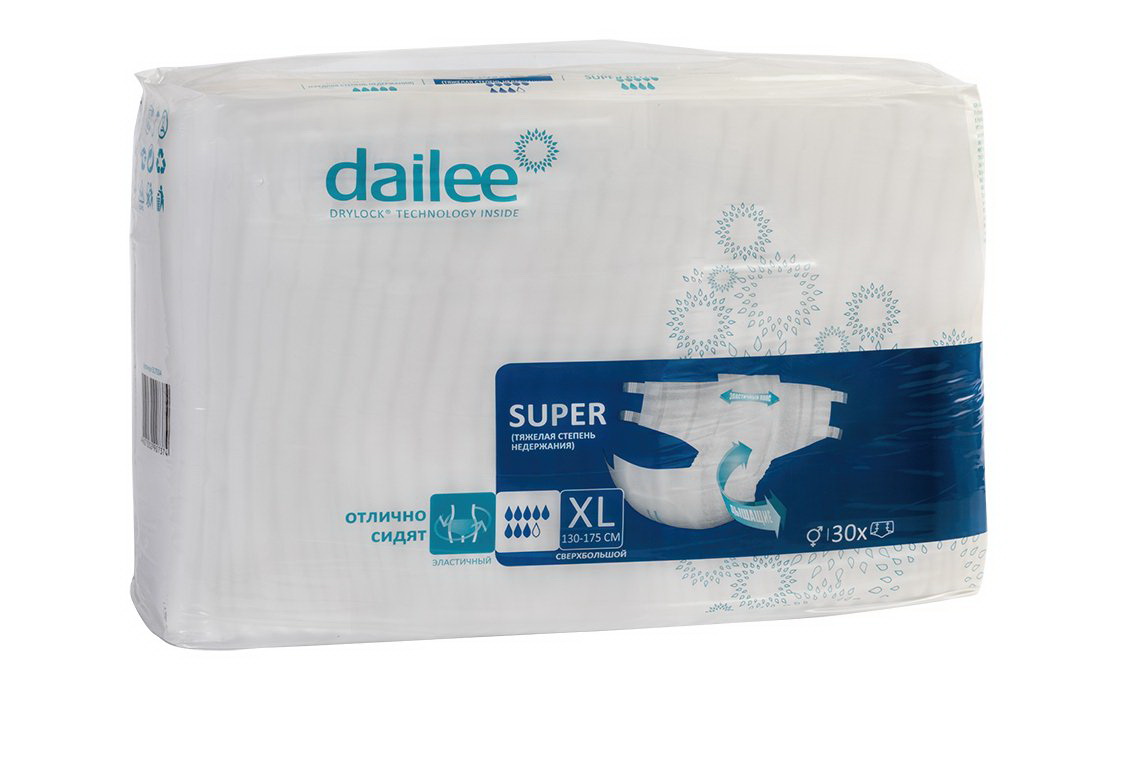 Dailee super подгузники для взрослых рXL (130-175см) N30