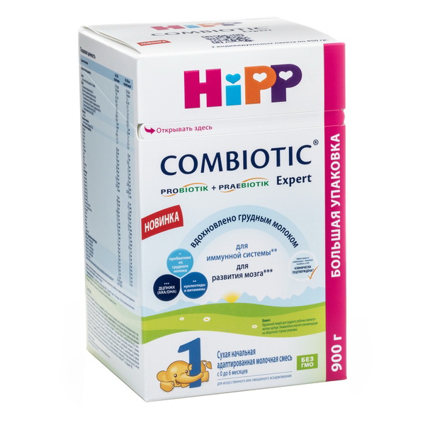 Hipp combiotic 1 сухая начальная адаптированная молочная смесь 0-6месяцев 900г