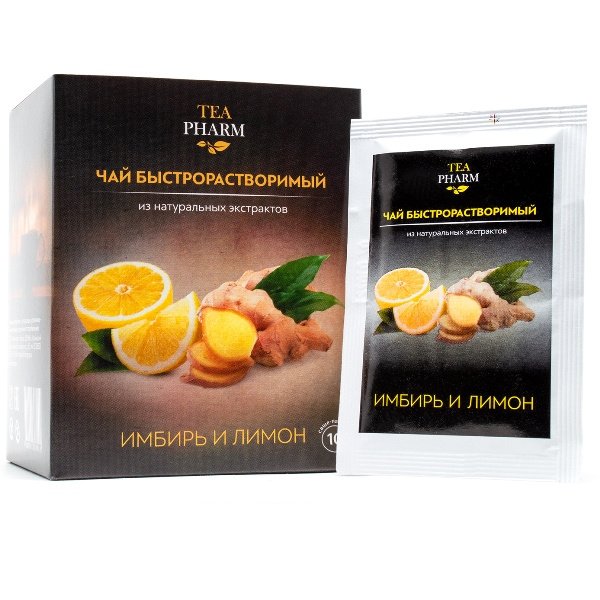 Tea Pharm чай быстрорастворимый из натуральных экстрактов имбирь и лимон саше-пакетики N 10