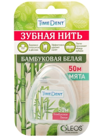 Time Dent зубная нить бамбуковая белая мята 50м