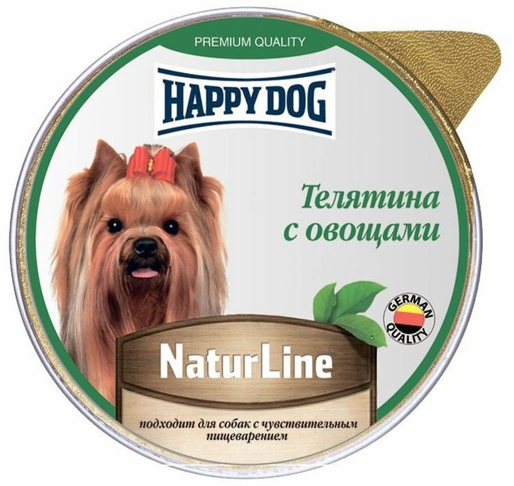Корм для собак Happy dog natur line паштет 125 г телятина с овощами