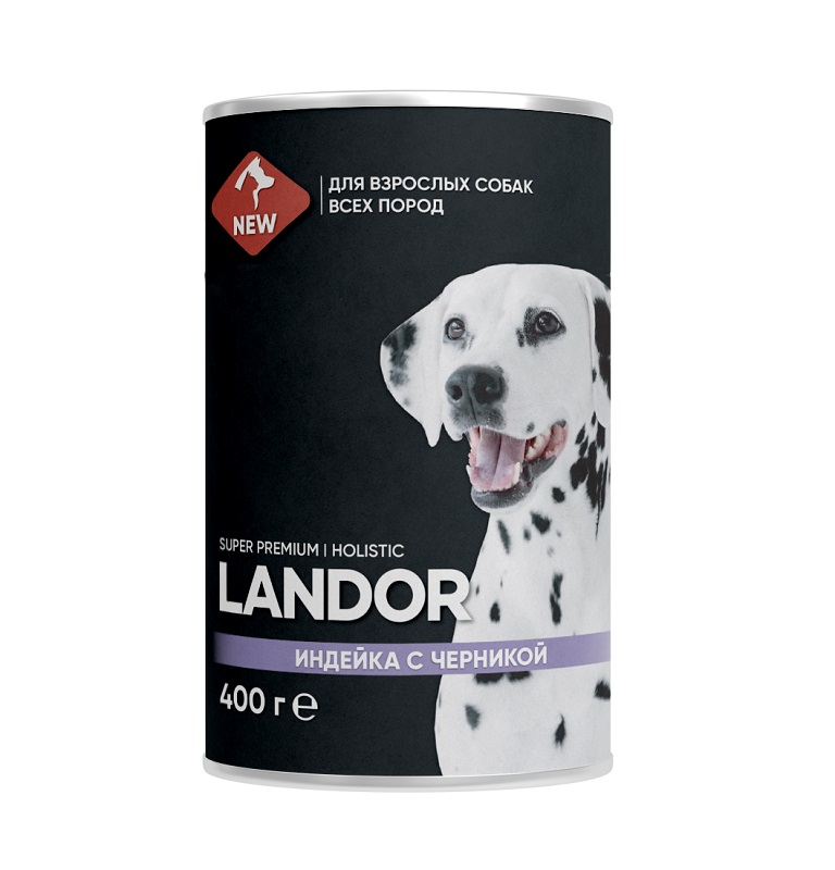Корм для собак Landor 400 г бан. индейка с черникой