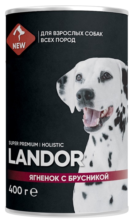 Корм для собак Landor 400 г бан. ягненок с брусникой
