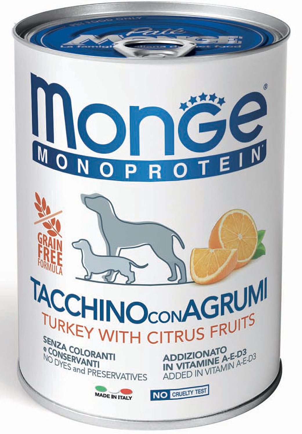 Корм для собак Monge dog monoprotein 400 г бан. паштет из индейки с цитрусовыми