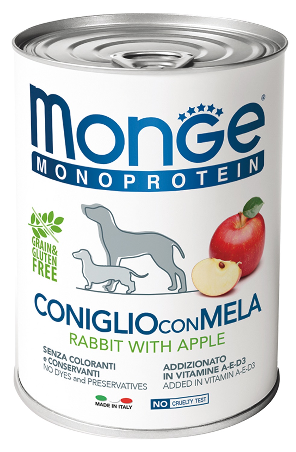 Корм для собак Monge dog monoprotein 400 г бан. паштет из кролика с яблоком