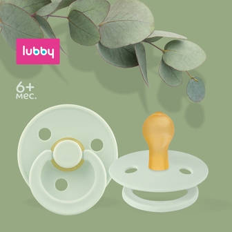 Lubby пустышка детская латексная круглая форма соска 6+ мес арт 29983