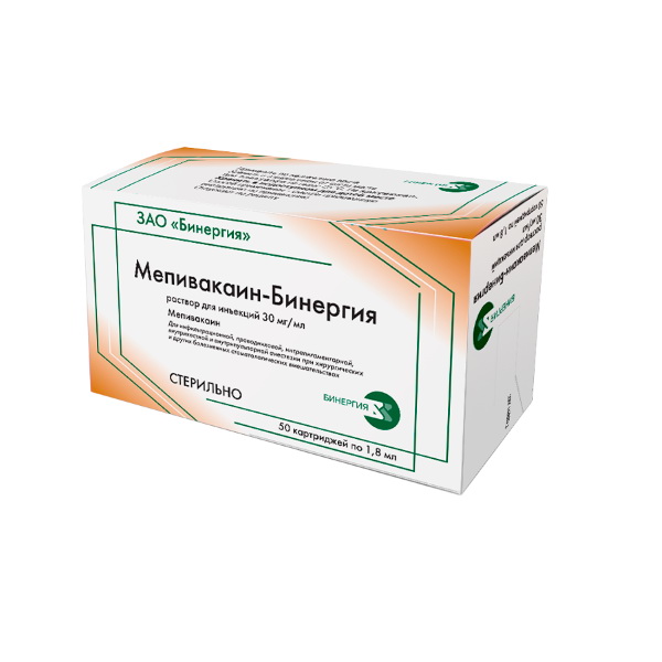 Мепивакаин-Бинергия р-р для ин 30мг/мл картридж 1,8мл N 50