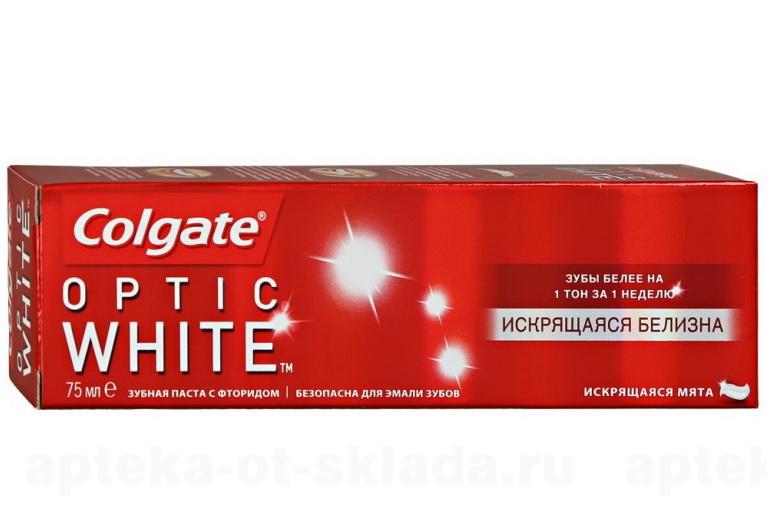 Colgate opric white искрящаяся белизна зубная паста искрящаяся мята 75 мл