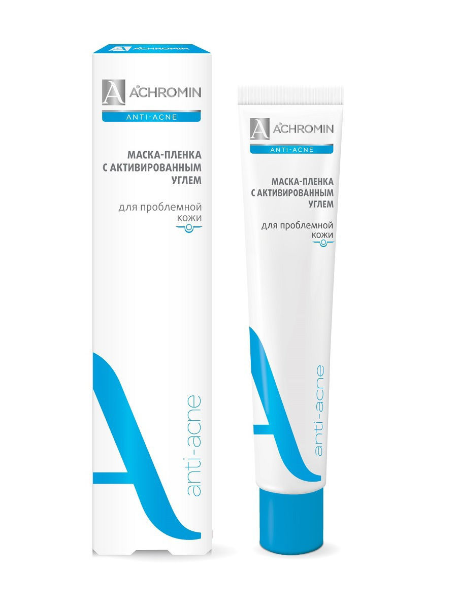 Achromin Anti-acne маска-пленка с активированным углем для проблемной кожи туба 75мл