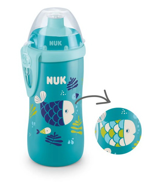 Nuk FC Junior поильник для активных и подвижных детей с рисунками меняющими цвет для мальчиков 18+месяцев 300мл /10255589/